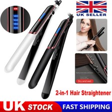 2 in 1 Hair Straighteners Ceramic Plates Straightener Curler Salon Hair Styler