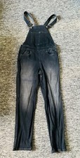 Ladies Denim By TU Size 8 Black / Charcoal dungarees