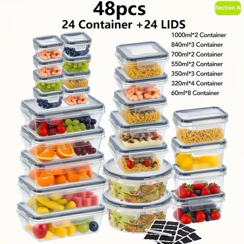24pcs reusable food containers - 24pcs,