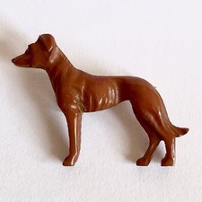Vintage Whippet/Greyhound/Lurcher Dog Small Plastic/Celluloid Brooch/Pin Badge
