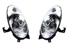For Nissan Micra K12 2003-2007 Chrome Front Headlight Headlamp Pair Left & Right