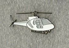 Helicopter pin badge. White