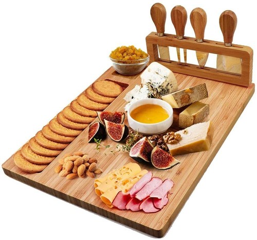 Bamboo cheese board set - bamboo,