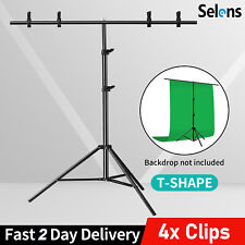 Selens Metal 2x2m T Backdrop Stand Photo Background Support Crossbar Kit 4 Clamp