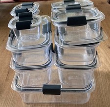 Rubbermaid 18 Pieces Brilliance Food storage Set Stackable clear/grey with lids