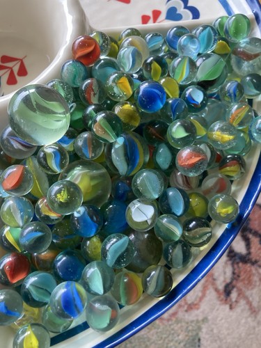 Vintage glass marbles large - glass,