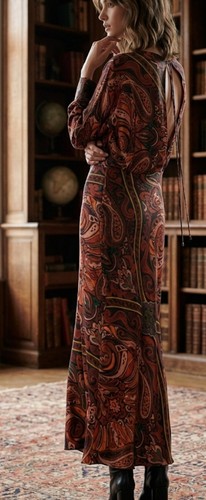 Zara satin paisley maxi - zara,