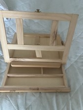 Artists Wooden Table Top Folding Easel & Draw store for Brushes etc Box