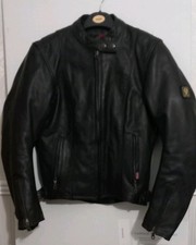 Ladies Size UK 10 Black Leather Belstaff Biker Jacket Excellent Condition Worn