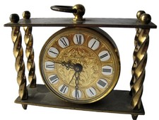 Vintage Friedrich Mauthe Brass Analog Desk Clock Made In Germany Not Working