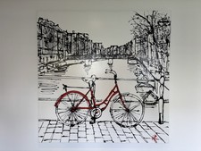 Paul Kenton Large Canvas Original Oil Painting ‘Amsterdam Bicycle’