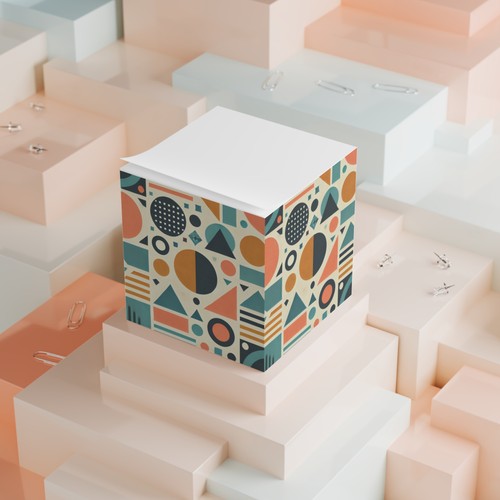 Neo geo sticky note cube - geo,