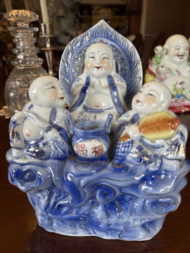 Vintage porcelain budhas - porcelain,