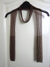 ⭐ Vintage Women Lace Beaded 70" Long Skinny Scarf Choker Necklace