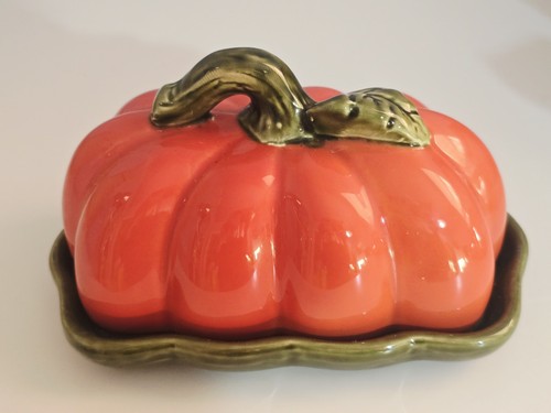 Pumpkin ceramic covered butter - pumpkin,