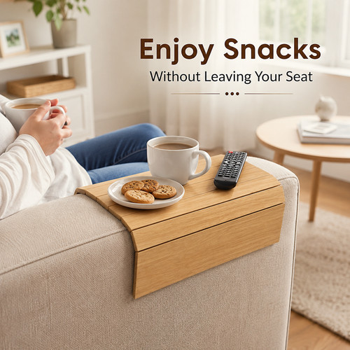 Flexible wooden sofa arm rest - wooden,