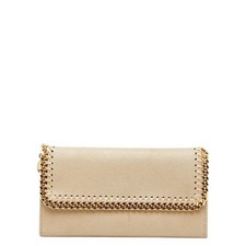 Stella McCartney Falabella Long Wallet, Beige, Polyester, Women's,