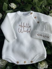 Unisex Baby White Knitted