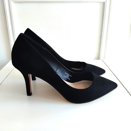 Faith black faux suede pointed