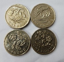 Set of 4 Floral £1 Pound