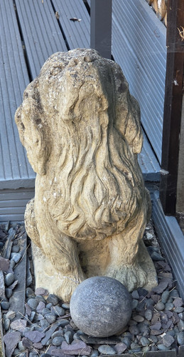 Stone dog garden - stone,
