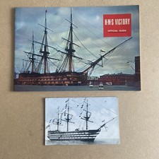 HMS Victory  Official Guide & Short History 1981 & HMS Victory ‘at Sea’ Postcard