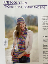 Adriafil Knitting Pattern: Ladies Hat, Scarf & Bag, DK, One Size