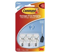 Command Hooks Clear  Decorating Utility Adhesive Stick on UK 3M Damage Free