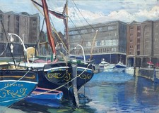 ST KATHERINE'S DOCK / THAMES BARGE ARDWINA - Original Contemporary Painting