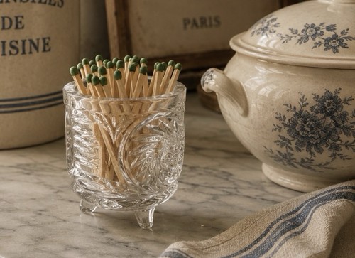 Vintage lead crystal pot - vintage,