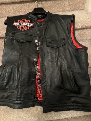 Leather biker vest usa - leather,