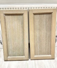 KITCHEN DOOR- PAIR OF LIMED OAK DOORS 365x 720mm suitable to paint  STOCK# SK218