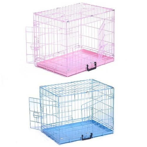 Dog cage pink blue puppy - dog, pink,