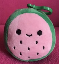 Squishmallows Wanda The Watermelon Fruit Food Clip Soft Plush Toy 3.5”