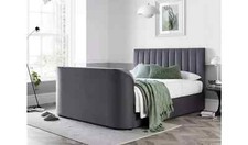 Super King TV Bed in Grey