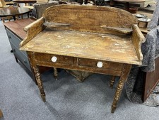 Rare Victorian Pine Antique Wash Stand with Two Drawers