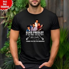 Elvis Presley T Shirt Short Sleeve Printed Anniversary Men 100% Cotton Tee Tops