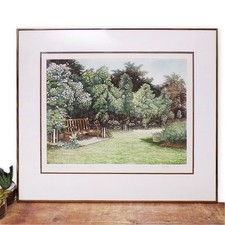 Mark Spain Large Limited Edition Print Signed Etching Framed Art Rose Garden