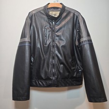Vintage 72 Bomber Jacket Faux Leather Motorcycle Men's