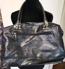 Black Crocodile Embossed Faux