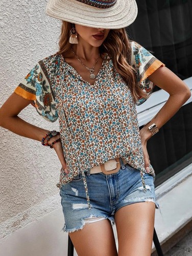 Lady short sleeve print - uk,