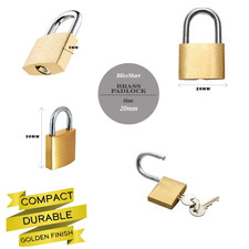 Brass Padlock Small Durable Lightweight For Suitcase Gym Locker Cabinet 20-40mm