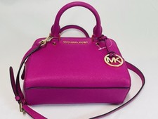 MICHAEL MICHAEL KORS JET SET TRAVEL SMALL SATCHEL BAG  GENUINE LEATHER FUSCHIA