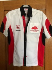Vintage Super Aguri F1 Team Honda Racing Short Sleeve Button Shirt Men Size S