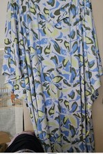 Carole Hochman Blue Green Kaftan Gown Sleepwear Sz 3XL New
