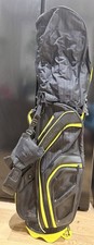 King Cobra 7 Way Golf Stand Bag Yellow Black Pinstripe + Rainhood & Strap