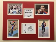 Cycling Victoria Pendleton Signed 16" X 12" Double Mounted Display