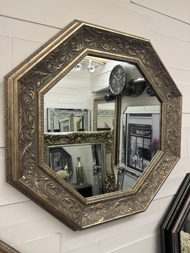 Antique octagon mirror - antique,