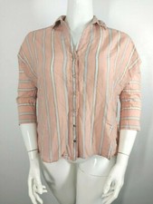 PER UNA - Size 14 Pale Pink Blouse Cotton Silk Blend Split Back Design - Summer
