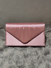 Rose Pink Satin Clutch Bag